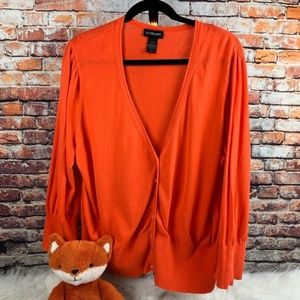 ⬇️$30 Lane Bryant orange cotton button cardigan